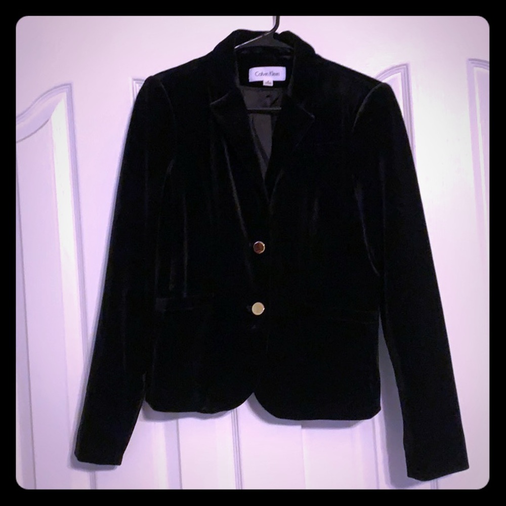 Calvin Klein black velvet blazer